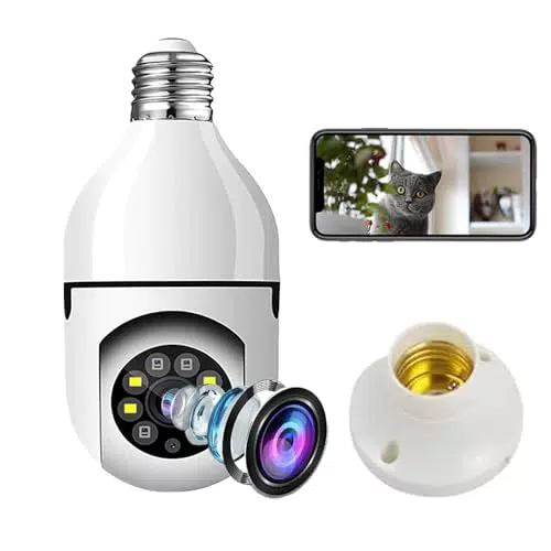 Telecamera di sicurezza wireless Wi Fi a 360°, telecamera di monitoraggio domestica wireless 1080P