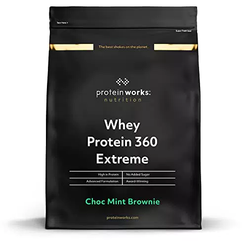 The Protein Works - Proteine Whey 360 ​​Extreme in Polvere - Brownie Menta e Cioccolato - Frullato Ad Alto Contenuto Proteico - Con Glutammina