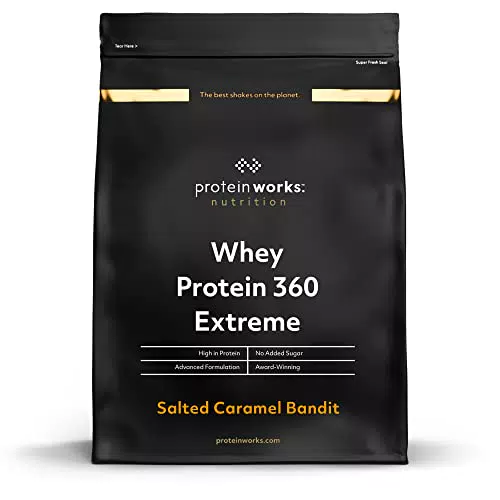The Protein Works - Proteine Whey 360 ​​Extreme in Polvere - Caramello Salato - Frullato Ad Alto Contenuto Proteico - Con Glutammina
