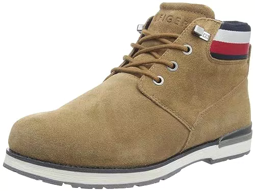 Tommy Hilfiger Stivali Bassi Uomo Core Suede Boot Pelle Scamosciata, kaki, 40
