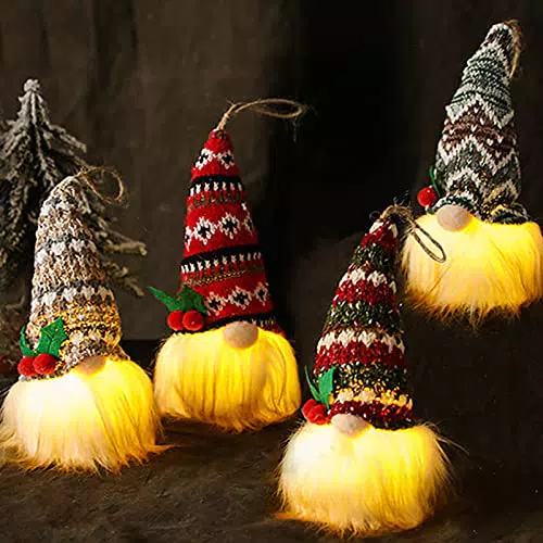 Tonsooze 4 Pezzi Decorazione Natalizia Gnomo, Bambola di Babbo Natale