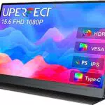 UPERFECT Monitor Portatile Display Mobile 15, 6 Pollici 1920 x 1080 Schermo IPS Full HD con HDMI USB C per Laptop PC Smartphone Switch PS5 con Custodia Protettiva