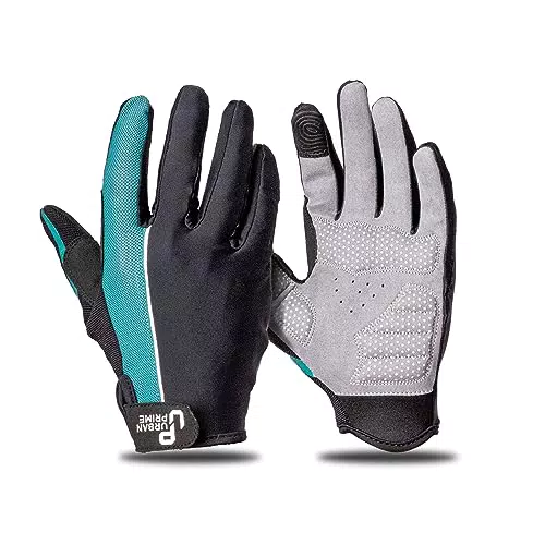 Urban Prime Long Gel-Padded Gloves Teal Green - Summer Version - Guanti da ciclismo estivi