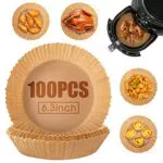 Uten Carta per Friggitrice ad Aria, 100 PCS Carta da Forno per Friggitrice ad Aria
