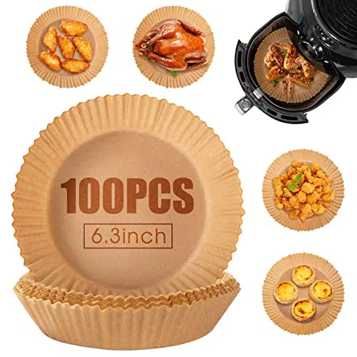 Uten Carta per Friggitrice ad Aria, 100 PCS Carta da Forno per Friggitrice ad Aria