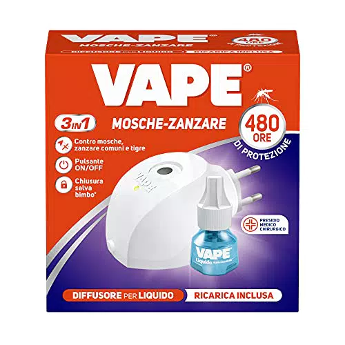 Vape Diffusore Elettrico Liquido Giorno/Notte per Mosche e Zanzare comuni e tigre
