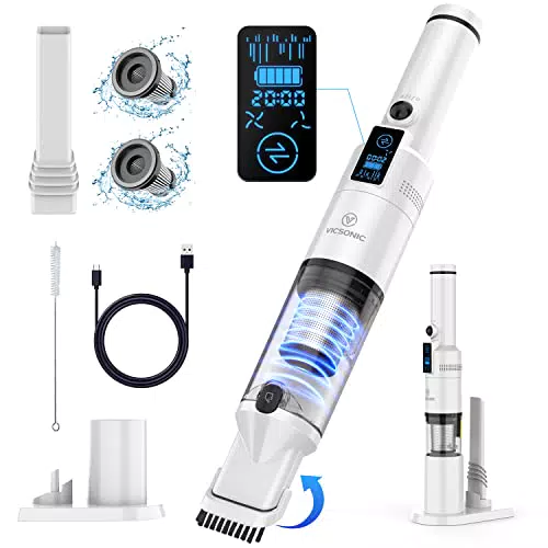 VICSONIC LED Aspirapolvere Auto 13KPa Aspirapolvere Portatile Disponibile per 20 Minuti