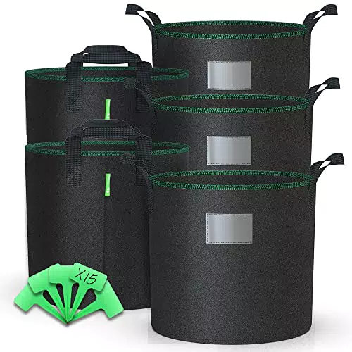 VOUNOT Set di 5 Sacchi per Piante in Tessuto Non Tessuto 30L