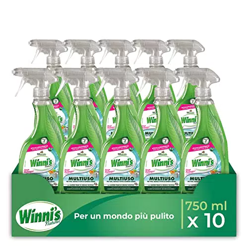 Winni's - Detergente Spray Multiuso Ipoallergenico, Azione Pulente su Vetri