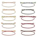 Wodasi Braccialetti Tessuti Fatti, 10 Pezzi Bracciali Colorati