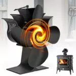 WolinTek Ventilatore per camino, Ventilatore Per Stufa con 4 Pale