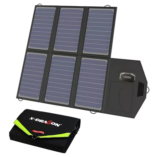X-DRAGON Caricabatterie Solare Portatile 40W Pannello Solare Pieghevole per Laptop