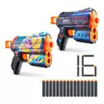 XSHOT- Confezione da 2 Pistola X-Shot Skins Flux-Poppy Playtime Dart Blaster con Tecnologia Air Pocket Freccette in Schiuma