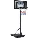 Yaheetech Canestro da Basket in HDPE e Metallo con Tabellone Cerchio Regolabile Sistema di Pallacanestro Regolabile da Interno/Esterno Nero