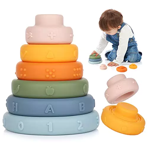 ZWOOS Giocattolo cerchio impilabile e nidificante per bambini