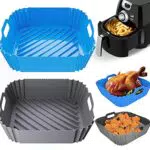 2 Pezzi 22CM Teglia in Silicone per Friggitrice ad Aria