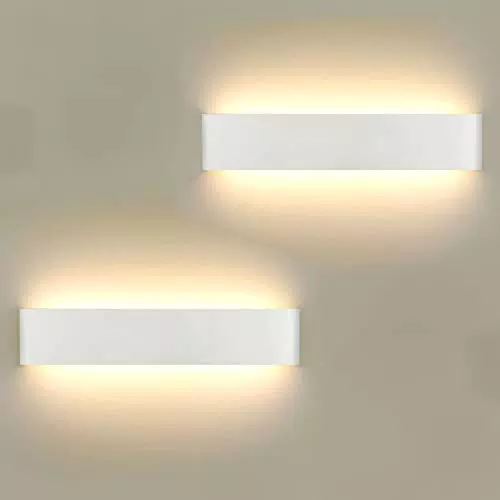 2 Pezzi LED Lampada da Parete 16W Bianco Caldo, Moderno Up Down Applique da Parete con 110V-260V