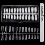 240 Pezzi Unghie Finte da Ballerina, Tips in Gel Trasparenti