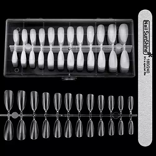 240 Pezzi Unghie Finte da Ballerina, Tips in Gel Trasparenti