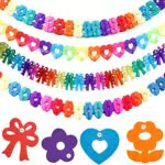 4 Pezzi 3 Metri Ghirlanda Carta Colorato per Festa di Compleanno Carnevale Matrimonio Laurea Natale
