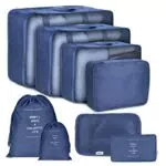 8 pezzi Organizer Valigie Viaggio, Bestcool Organizzatore Valigia Cubi di Impermeabile Organizzatore di Bagagli Cubi di Viaggio Pieghevole Borse da Imballaggio per i vestiti