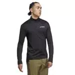 ADIDAS MT Half Zi LS T-Shirt, Nero