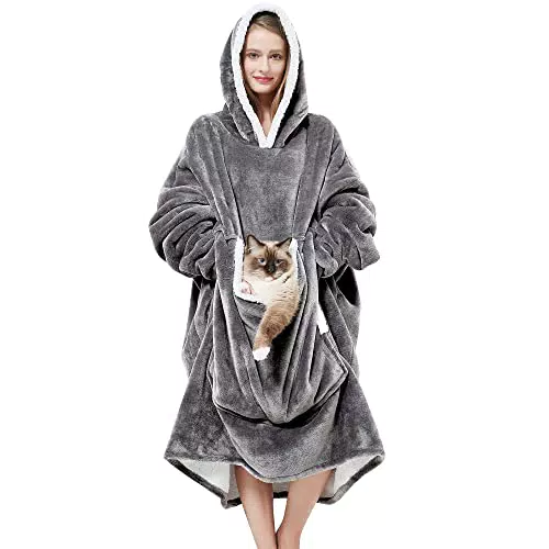 ALLILUYAA Coperta Oversize con Cappuccio, Felpa con Cappuccio Oversize