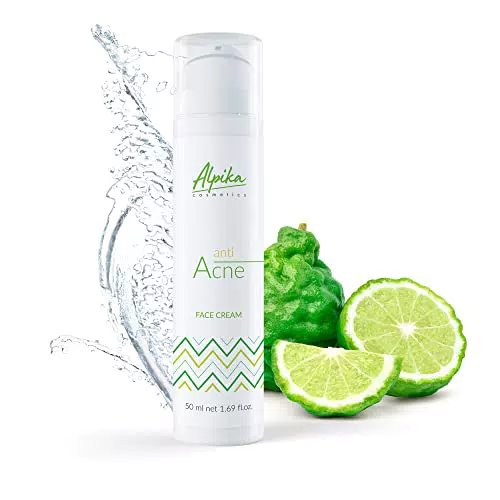 Alpika Cream Anti Acne - Crema viso biologica per tutti i tipi di pelle - Crema antiacne con il 99% di ingredienti naturali - Crema viso antiarrossamento - Crema antinfiammatoria naturale