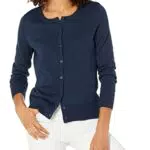 Amazon Essentials Cardigan Girocollo Leggero Donna, Blu Marino
