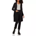 Amazon Essentials Cardigan Lungo Leggero Donna, Nero