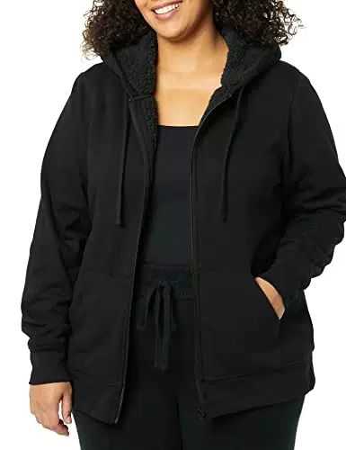Amazon Essentials Giacca con Cappuccio a Cerniera Intera in Pile Foderata in Sherpa Donna