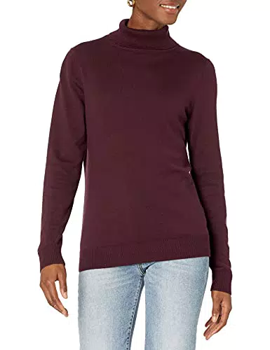 Amazon Essentials maglione a collo alto e maniche lunghe da donna,nero