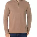 Amazon Essentials Maglione a Coste Francesi con Zip Corta Uomo