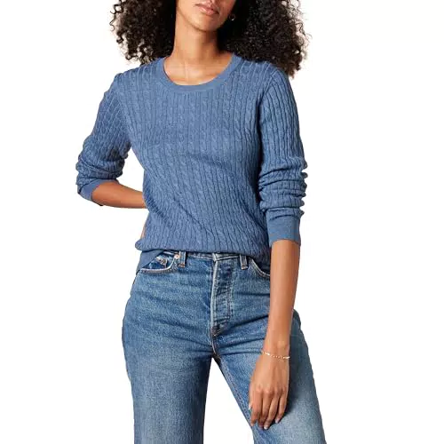 Amazon Essentials Maglione A Girocollo A Coste Leggero A Manica Lunga Donna