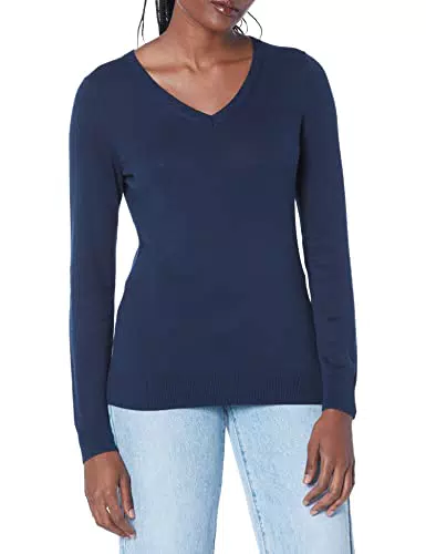 Amazon Essentials Maglione con Scollo A v A Maniche Lunghe Leggera con vestibilità Classica Donna