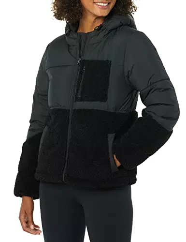 Amazon Essentials Piumino In Sherpa Donna, Nero, XX