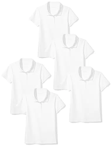 Amazon Essentials Polo in Interlock a Maniche Corte Stile Uniforme Bambine e Ragazze