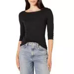 Amazon Essentials T-Shirt Girocollo a Maniche Lunghe con vestibilità Classica Donna