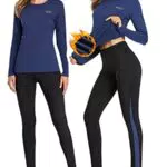 AMGUTEN Biancheria Intima Termica Donna Biancheria Funzionale Donna con Funzione Quick Dry Sportiva Set di Biancheria Intima Base Layer Traspirante Riscaldante Ideale per attività all'Aperto Blu