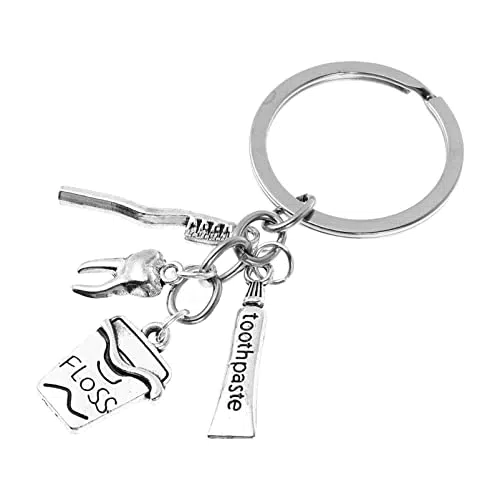 Amosfun Dental Keyring spazzolino dentifricio portachiavi per dentista Dental Hygienist Assistent regalo