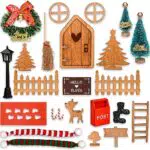 AOKITO Porta Elfo Natale Kit, Porticina Elfo Natale Legno Accessori