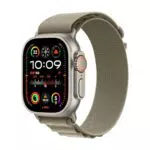 Apple Watch Ultra 2 GPS + Cellular 49mm Smartwatch con robusta cassa in titanio e Alpine Loop oliva - Medium. Fitness tracker