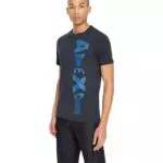 ARMANI EXCHANGE tee logo laterale, T-shirt Uomo, Blu Navy