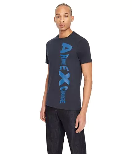 ARMANI EXCHANGE tee logo laterale, T-shirt Uomo, Blu Navy