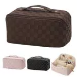 Beauty Case Donna, Pu Borsa Pochette Donna Trucchi Con Divisorio E Maniglia Per Il Trasporto Trousse Trucchi Impermeabile Beauty Case Grande Capacità Beauty Case Portatile Pochette Trucchi