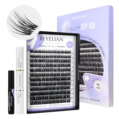 BEYELIAN Ciglia Finte Ciuffetti, Kit Extension Ciglia