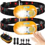 Bibury Torcia Frontale LED Ricaricabile, Lampada Frontale USB con Sensore Movimento