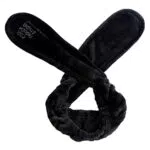 BOBEINI Donna Ragazze Filo di Ferro Spa Fascia Larga Regolabile Orecchie di Coniglio Carino Bowknot Fascia per Capelli Lettere Trucco Ricamato Turbante Copricapo 6 Colori Nero