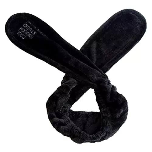 BOBEINI Donna Ragazze Filo di Ferro Spa Fascia Larga Regolabile Orecchie di Coniglio Carino Bowknot Fascia per Capelli Lettere Trucco Ricamato Turbante Copricapo 6 Colori Nero