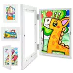 BOFUNX Cornici Artistiche A4 Cornice per Disegni Bambini con Apertura Frontale Cornici per Poster in Legno Cornici da Parete per Fotografico Puzzle 26 * 35 cm